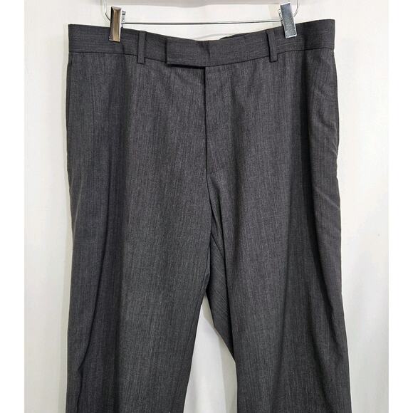 Boss Hugo Boss James Brown Gray Wool Blend Flat Front Dress Pants Size 33x29 - Picture 2 of 10